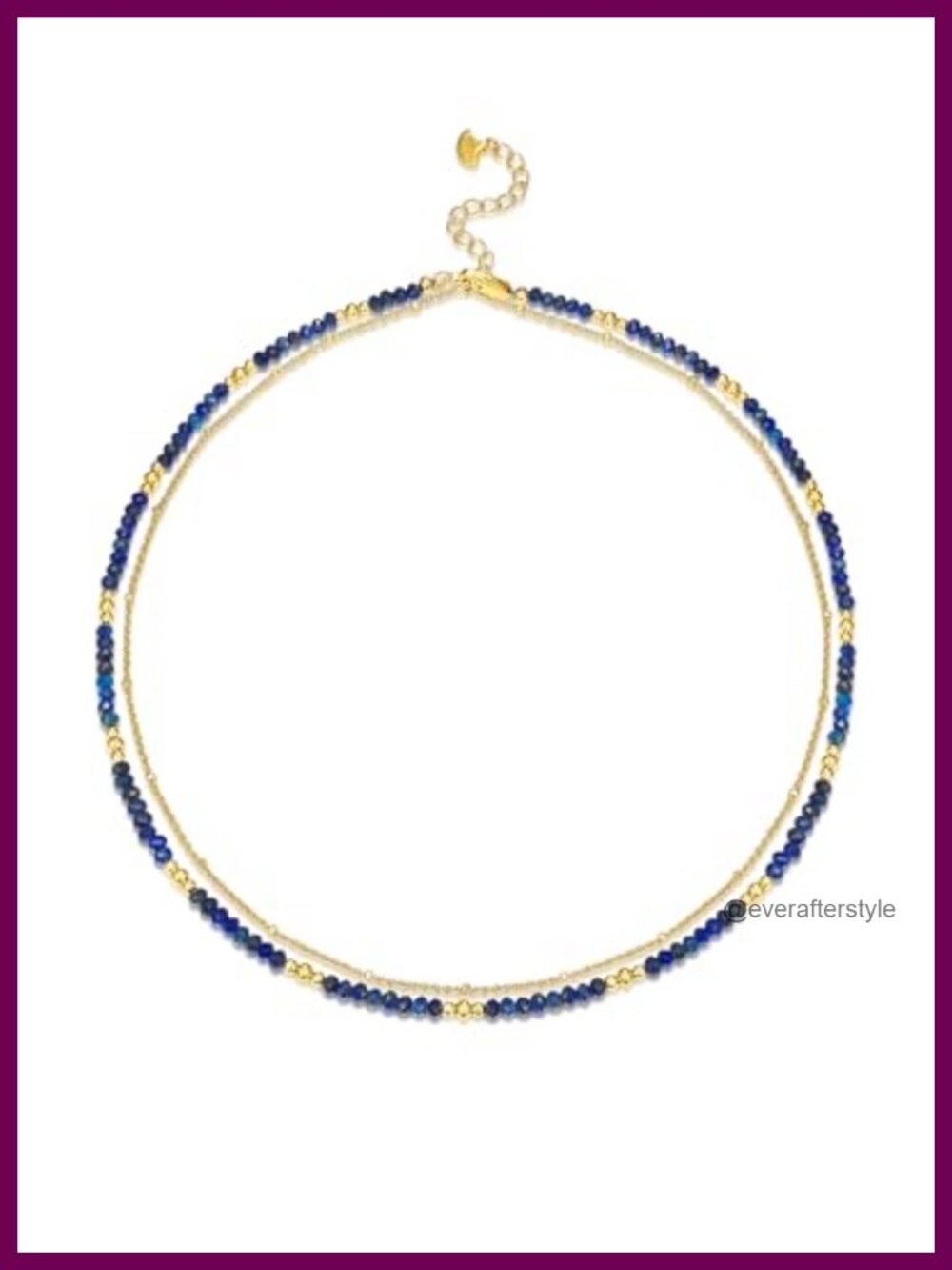 Lapis Lazuli Beaded Layered Necklace 18K Gold Plated
